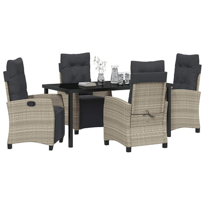 Set da Pranzo per Giardino 5 pcs Grigio chiaro polyrattan - homemem39