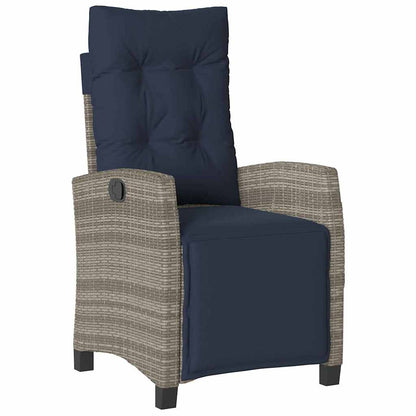 Set da Pranzo per Giardino con cuscino 5 pcs Grigio polyrattan