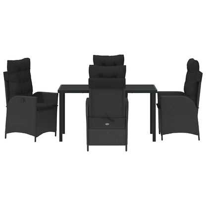 Set da Pranzo per Giardino 5 pcs Nero polyrattan - homemem39
