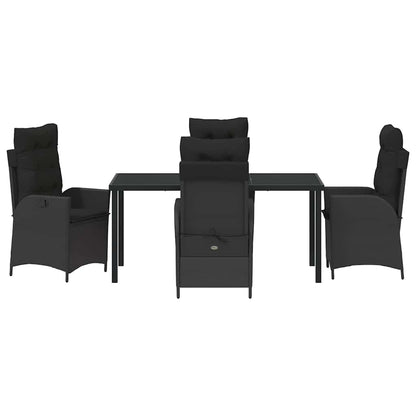 Set da Pranzo per Giardino 5 pcs Nero polyrattan - homemem39