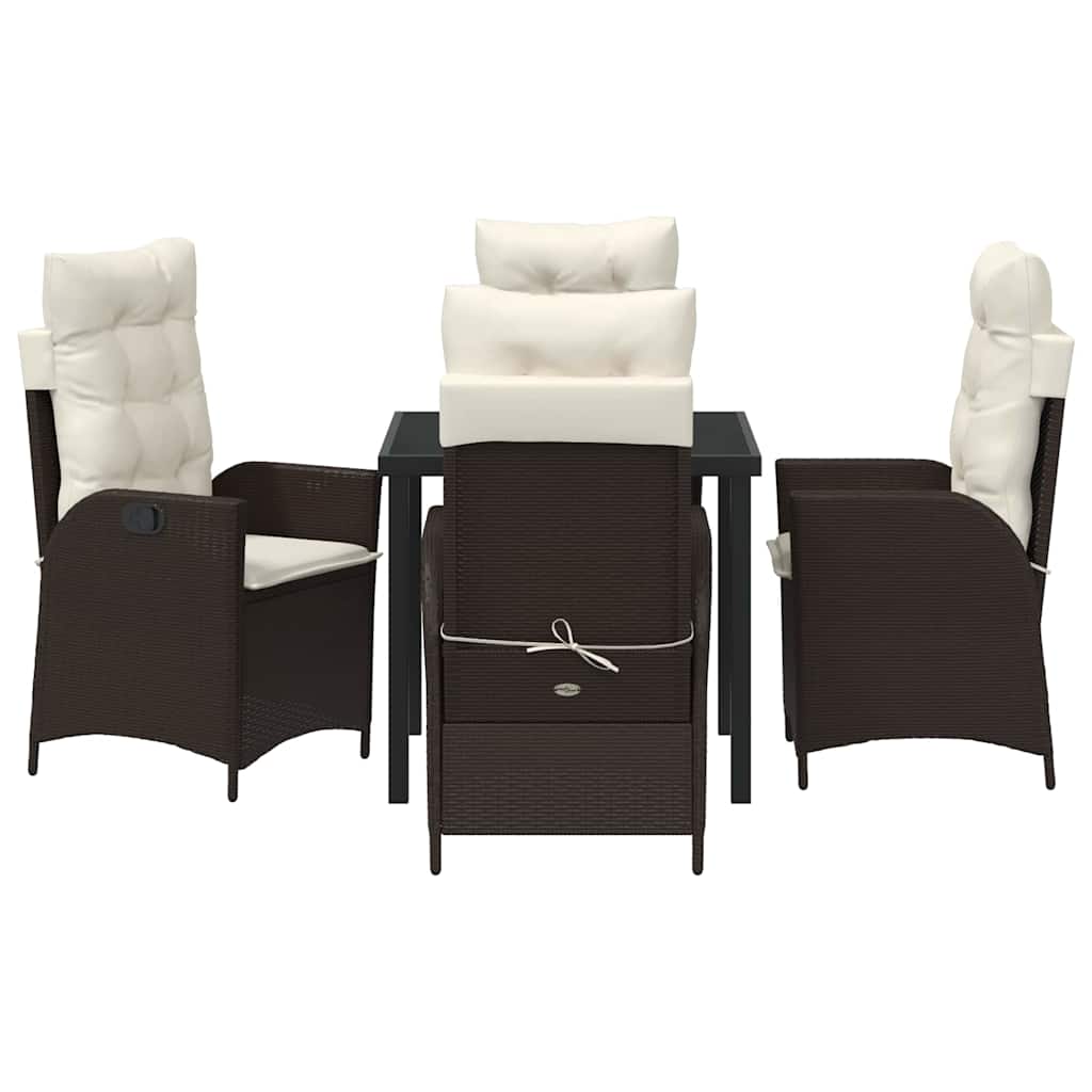 Set da Pranzo per Giardino 5 pcs Marrone polyrattan - homemem39