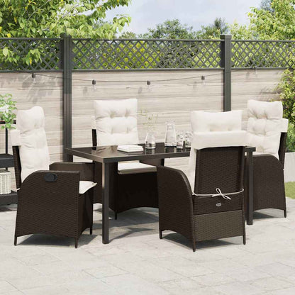 Set da Pranzo per Giardino 5 pcs Marrone polyrattan - homemem39
