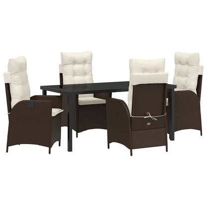 Set da Pranzo per Giardino 5 pcs Marrone polyrattan - homemem39