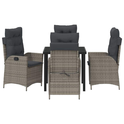Set da Pranzo per Giardino 5 pcs Grigio polyrattan - homemem39