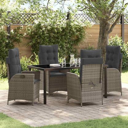 Set da Pranzo per Giardino 5 pcs Grigio polyrattan - homemem39