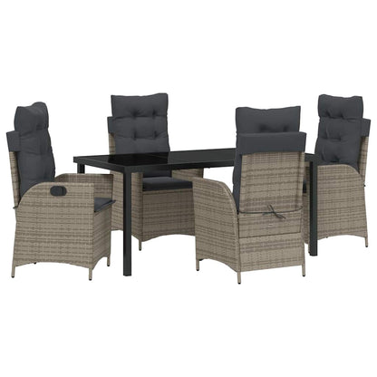Set da Pranzo per Giardino 5 pcs Grigio polyrattan - homemem39