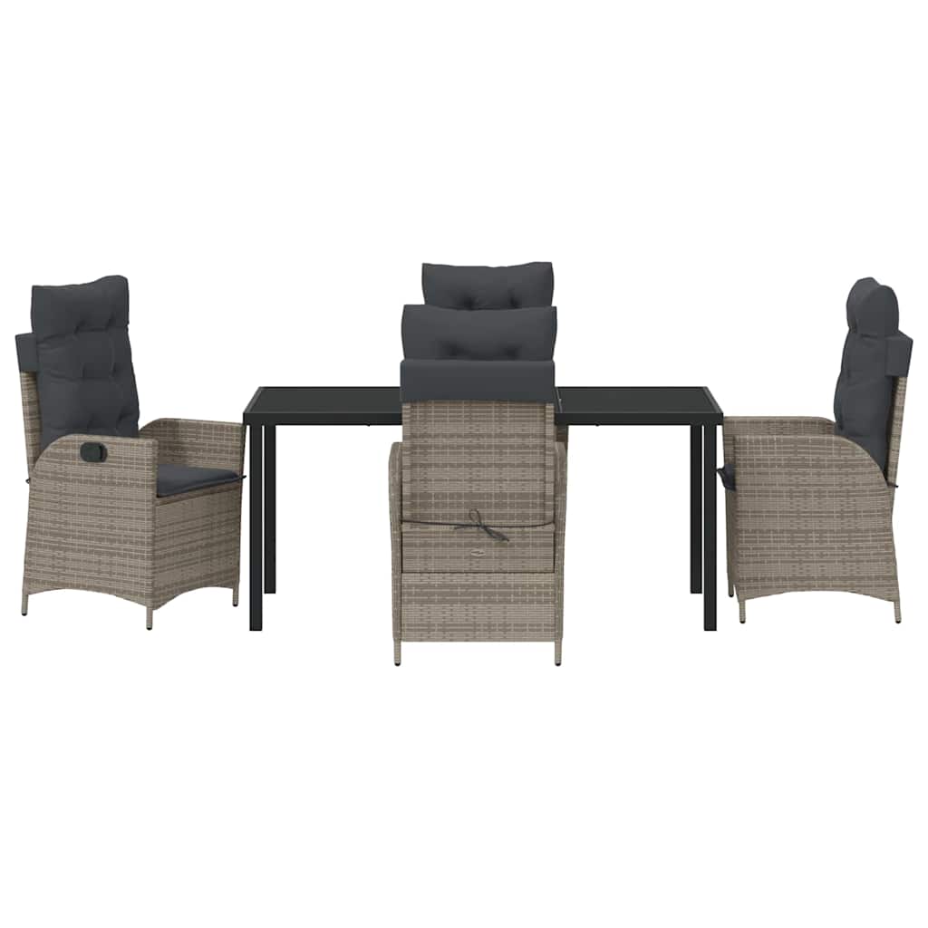 Set da Pranzo per Giardino 5 pcs Grigio polyrattan - homemem39