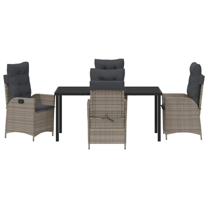 Set da Pranzo per Giardino 5 pcs Grigio polyrattan - homemem39