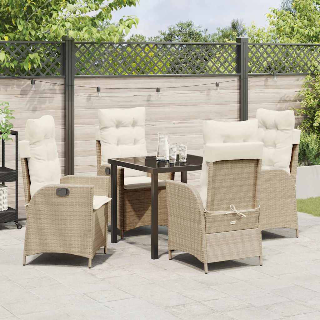 Set da Pranzo per Giardino 5 pcs Beige polyrattan - homemem39