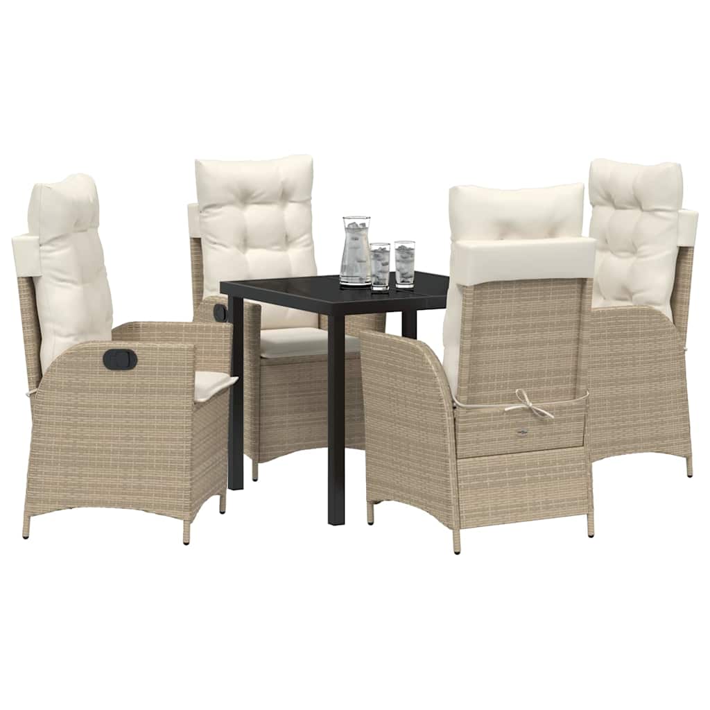 Set da Pranzo per Giardino 5 pcs Beige polyrattan - homemem39