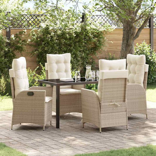 Set da Pranzo per Giardino 5 pcs Beige polyrattan - homemem39