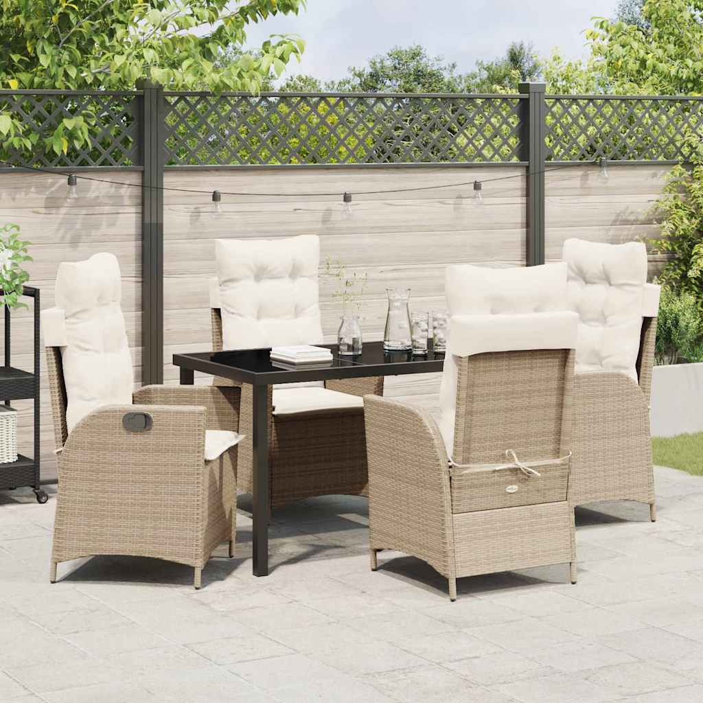Set da Pranzo per Giardino 5 pcs Beige polyrattan - homemem39