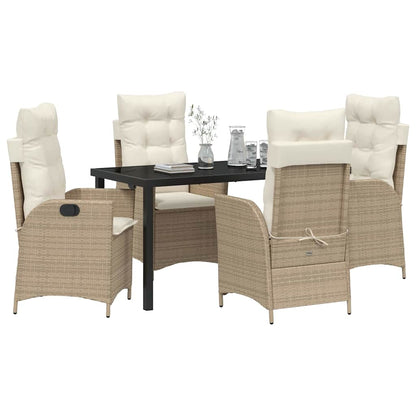 Set da Pranzo per Giardino 5 pcs Beige polyrattan - homemem39