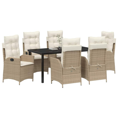 Set da Pranzo per Giardino 7 pcs Beige polyrattan - homemem39