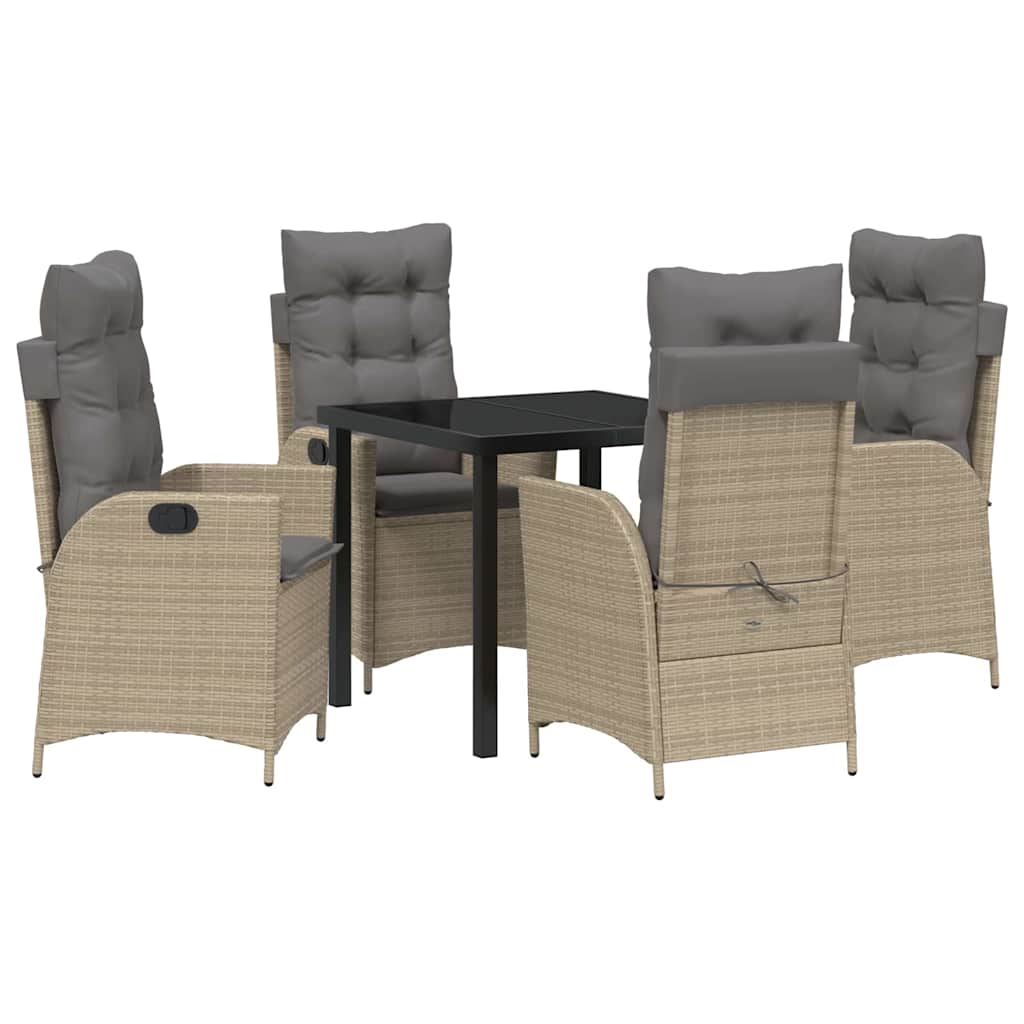 Set da Pranzo per Giardino 5 pcs Beige polyrattan - homemem39