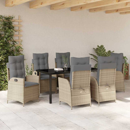 Set da Pranzo per Giardino 7 pcs Beige polyrattan - homemem39