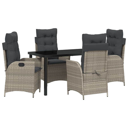 Set da Pranzo per Giardino 5 pcs Grigio chiaro polyrattan - homemem39