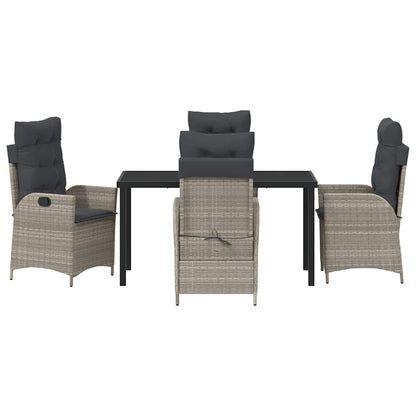 Set da Pranzo per Giardino 5 pcs Grigio chiaro polyrattan - homemem39