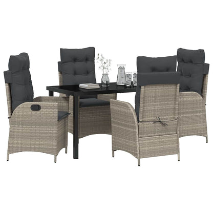 Set da Pranzo per Giardino 5 pcs Grigio chiaro polyrattan - homemem39