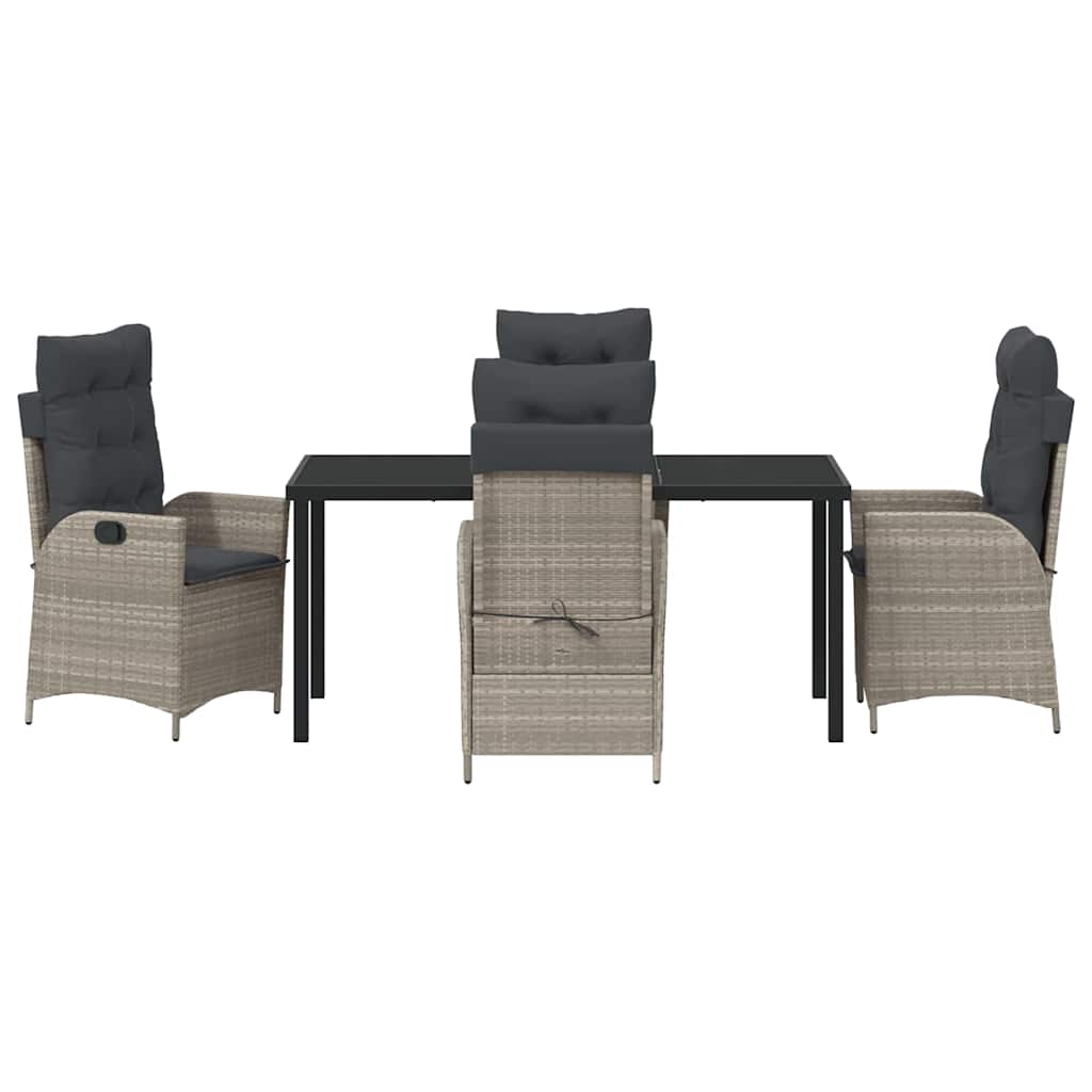 Set da Pranzo per Giardino 5 pcs Grigio chiaro polyrattan - homemem39