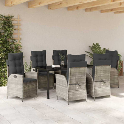 Set da Pranzo per Giardino 7 pcs Grigio chiaro polyrattan - homemem39