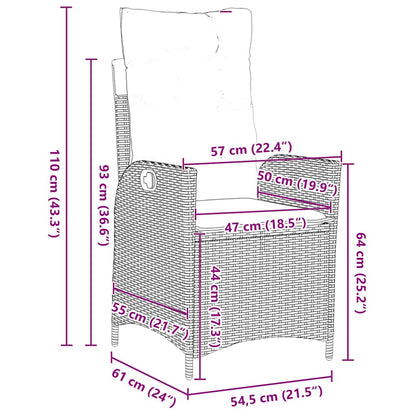 Set da Pranzo per Giardino 7 pcs Grigio chiaro polyrattan - homemem39