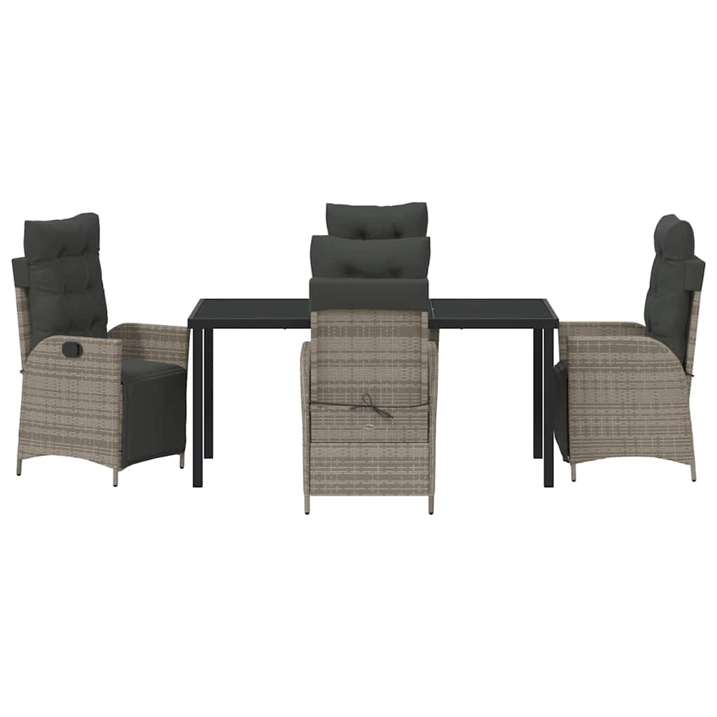 Set da Pranzo per Giardino 5 pcs Grigio Poly Rattan - homemem39