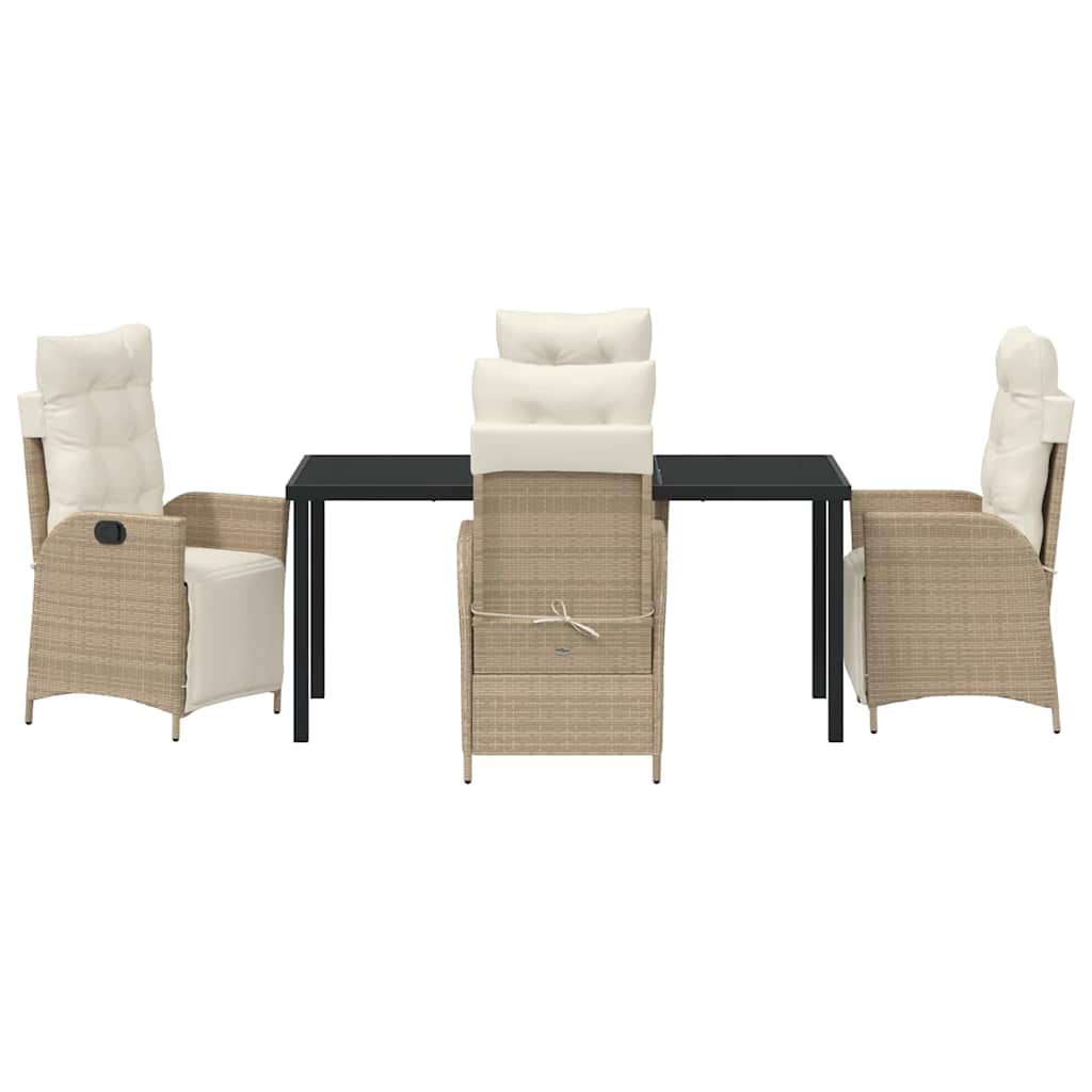Set da Pranzo per Giardino 5 pcs Beige Poly Rattan - homemem39
