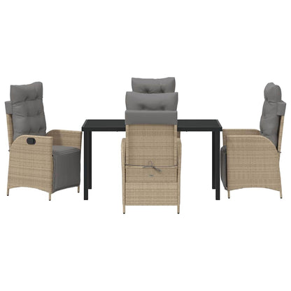 Set da Pranzo per Giardino 5 pcs Beige Poly Rattan - homemem39