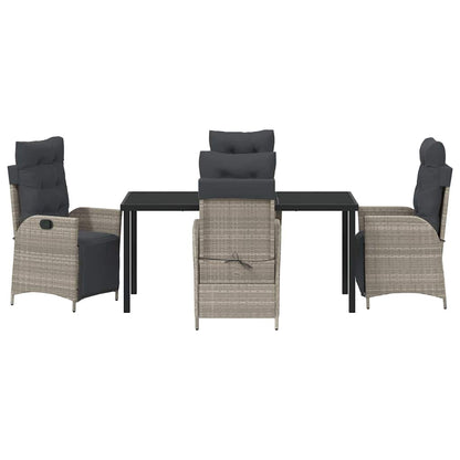 Set da Pranzo per Giardino 5 pcs Grigio chiaro Poly Rattan - homemem39