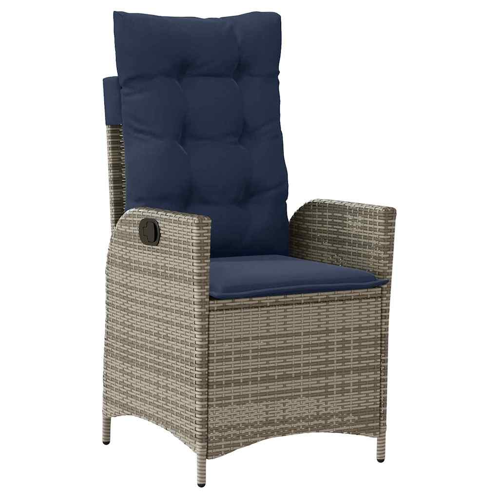 Set da Pranzo per Giardino 5 pcs Grigio e Nero Rattan | homemem39