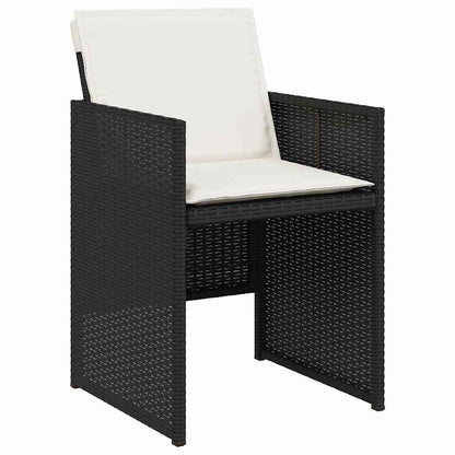 Set da Pranzo per Giardino 5 pcs Nero polyrattan - homemem39