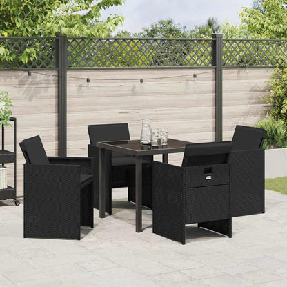 Set da Pranzo per Giardino 5 pcs Nero polyrattan - homemem39