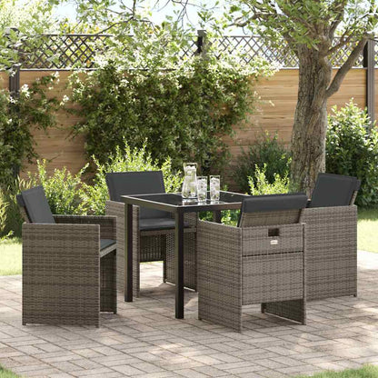 Set da Pranzo per Giardino 5 pcs Grigio polyrattan - homemem39