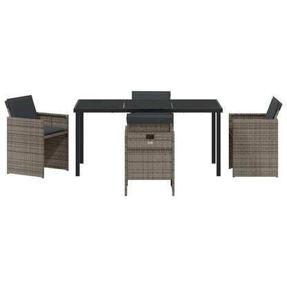 Set da Pranzo per Giardino 5 pcs Grigio polyrattan - homemem39