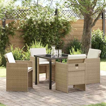 Set da Pranzo per Giardino 5 pcs Beige polyrattan - homemem39