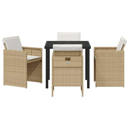 Set da Pranzo per Giardino 5 pcs Beige polyrattan - homemem39