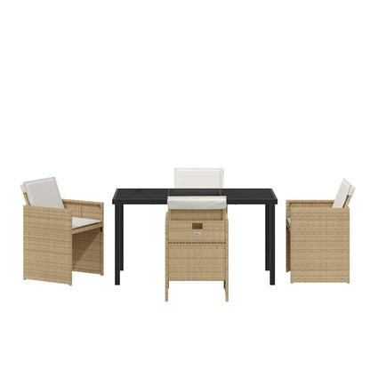 Set da Pranzo per Giardino 5 pcs Beige polyrattan - homemem39