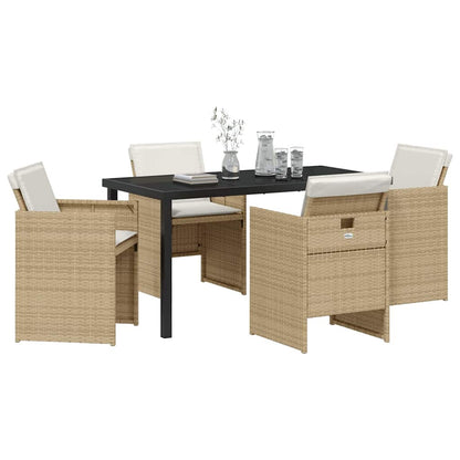 Set da Pranzo per Giardino 5 pcs Beige polyrattan - homemem39