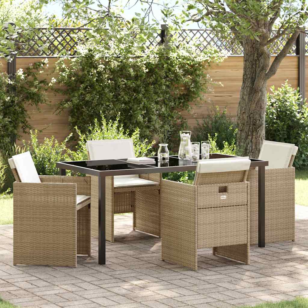 Set da Pranzo per Giardino 5 pcs Beige polyrattan - homemem39