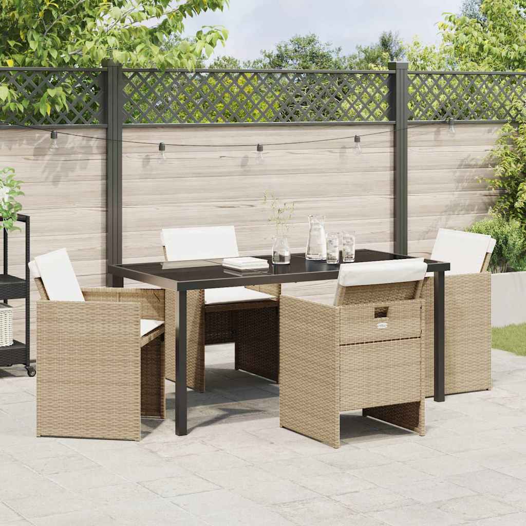 Set da Pranzo per Giardino 5 pcs Beige polyrattan - homemem39