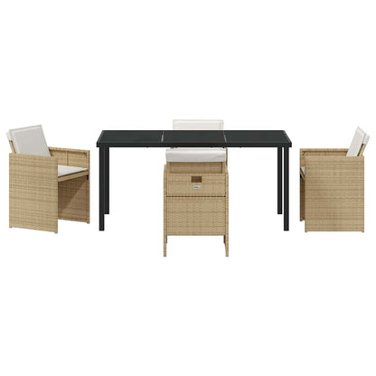 Set da Pranzo per Giardino 5 pcs Beige polyrattan - homemem39