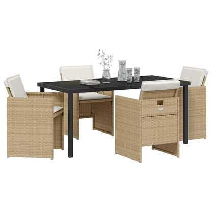 Set da Pranzo per Giardino 5 pcs Beige polyrattan - homemem39