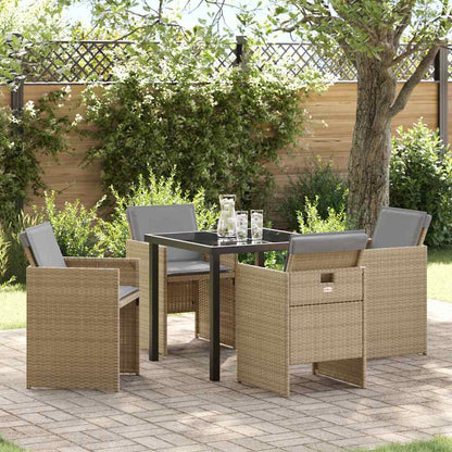 Set da Pranzo per Giardino 5 pcs Beige polyrattan - homemem39
