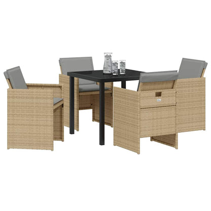Set da Pranzo per Giardino 5 pcs Beige polyrattan - homemem39