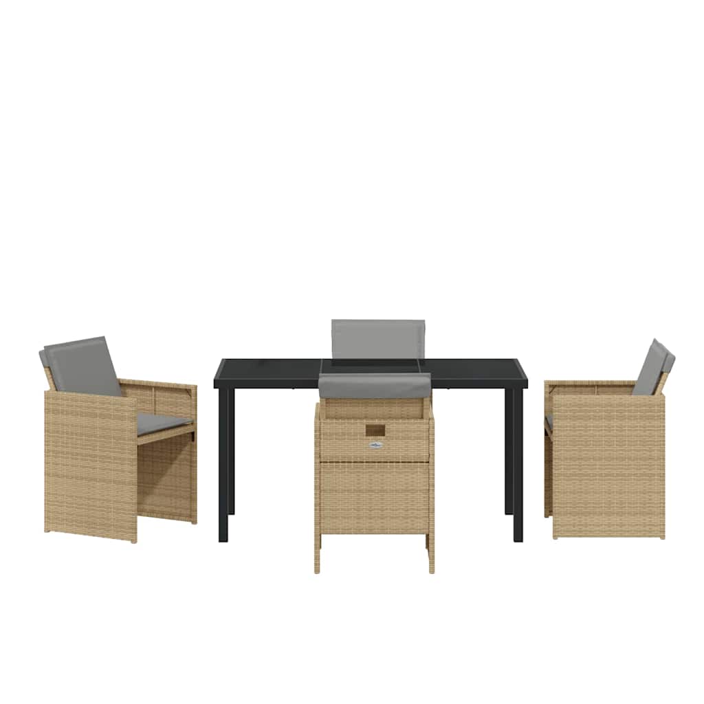 Set da Pranzo per Giardino 5 pcs Beige polyrattan - homemem39