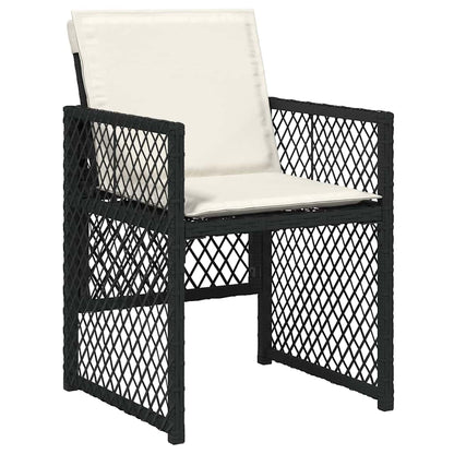 Set da Pranzo per Giardino 5 pcs Nero polyrattan - homemem39