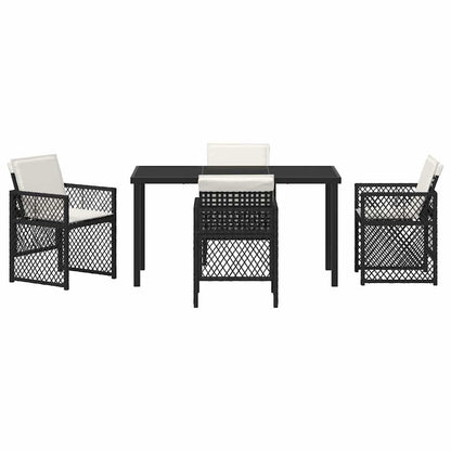 Set da Pranzo per Giardino 5 pcs Nero polyrattan - homemem39