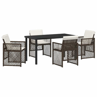 Set da Pranzo per Giardino 5 pcs Marrone polyrattan - homemem39