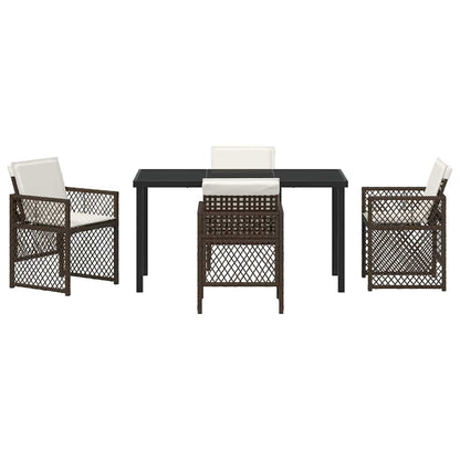 Set da Pranzo per Giardino 5 pcs Marrone polyrattan - homemem39